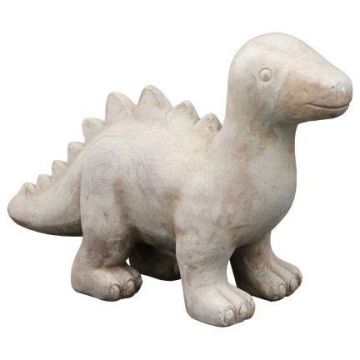 Figurine d'animal Dino Stegosaurus AMORIA en terre cuite, faite à la main, patinée, beige, 36x13x25cm Figurine d'animal Dino Stegosaurus AMORIA en terre cuite, faite à la main, patinée, beige, 36x13x25cm