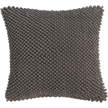 Coussin moelleux BOLLY, avec noppes, gris foncé, 45x45cm