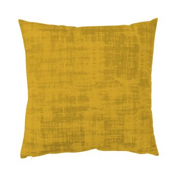 Coussin décoratif LORIKA, jaune ocre, aspect velours, 50x50 cm