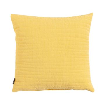 Coussin décoratif SILENA, jaune clair, coutures décoratives, 45x45cm