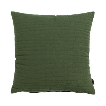 Coussin décoratif SILENA, vert mousse, coutures irrégulières, 45 x 45 cm