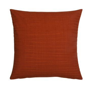 Coussin décoratif SILENA, orange foncé, coutures décoratives, 45x45cm