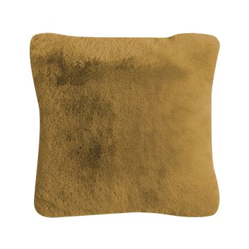 Coussin douillet MAGALI, jaune moutarde, 45x45cm
