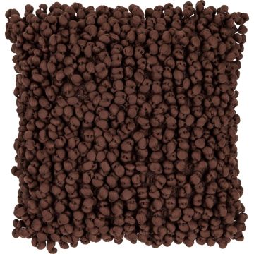 Coussin douillet BOLKO, avec noppes, marron, 45x45cm