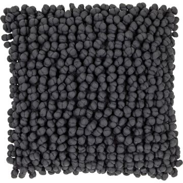 Coussin douillet BOLKO, avec noppes, gris foncé, 45x45cm