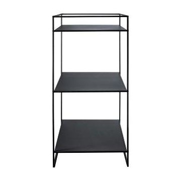 Étagère au style industriel métallique QUIANA, 5 étagères, noir, 100x100x200cm