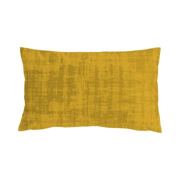 Coussin décoratif LORIKA, jaune ocre, aspect velours, 50x30 cm