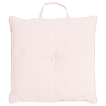 Coussin d'assise VALENDA, rose clair, avec bouton et anse, 40x40cm