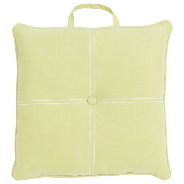 Coussin d'assise VALENDA, vert citron, avec bouton et anse, 40x40cm