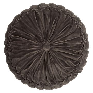 Coussin rond / Pouf BELLONA, marron foncé, 10x40cm