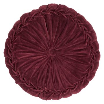 Coussin rond / Pouf BELLONA, rouge bordeaux, 10x40cm
