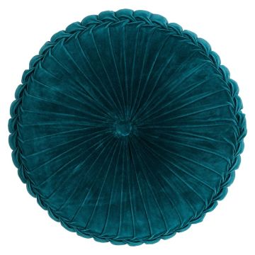 Coussin rond / Pouf BELLONA, bleu canard, 10x60cm