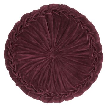 Coussin rond / Pouf BELLONA, rouge bordeaux, 10x60cm