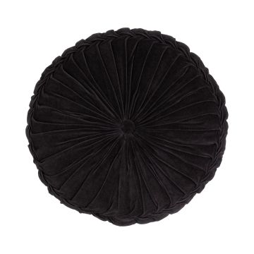 Coussin rond / Pouf BELLONA, noir, 10x60cm