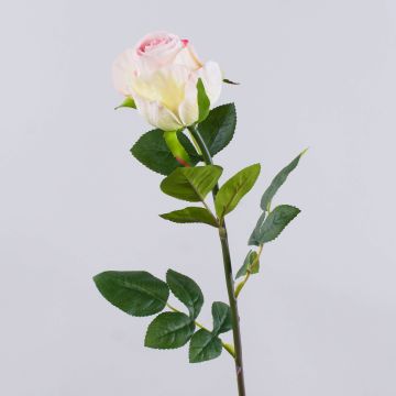Rose artificielle SUNJIK, rose-crème, 75 cm, Ø 7 cm