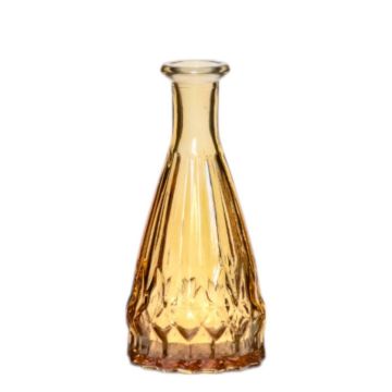 Vase-bouteille THIFFANY en verre, rainuré, jaune-transparent, 14,5cm, Ø7cm Vase-bouteille THIFFANY en verre, rainuré, jaune-transparent, 14,5cm, Ø7cm