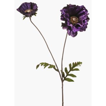 Coquelicot en satin LEIMOMI, lilas foncé-or, 75cm