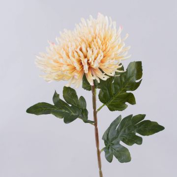 Chrysanthème synthétique HIKJON, crème-abricot, 75cm, Ø18cm