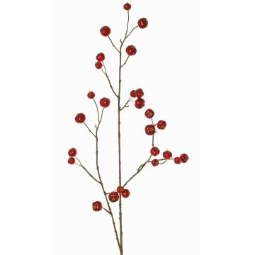 Branche synthétique de pommier ornemental NONGIH avec fruits, rouge foncé, 90cm
