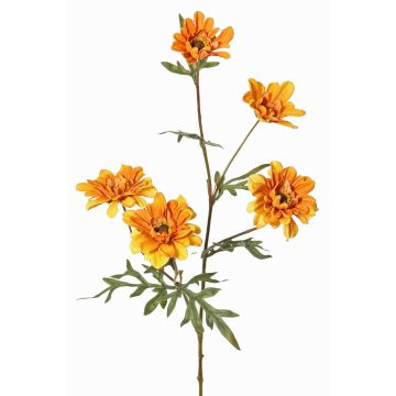 Branche artificielle Chrysanthème PRUDENCE, collection écologique, jaune-orange, 75cm, Ø5-6,5cm