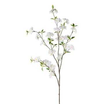 Branche décorative de cerisier du Japon FYNLOK avec des fleurs, blanc, 125cm
