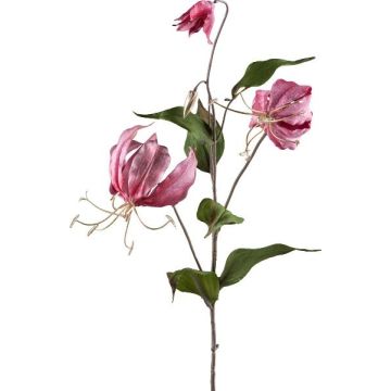 Branche artificielle Gloriosa LISUPY, rose foncé-or, 80cm
