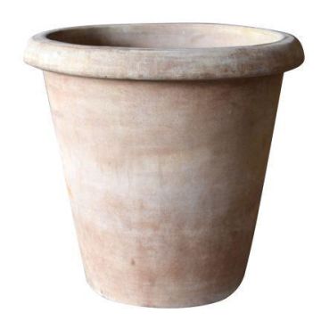 Pot de terre cuite ELVORN, fait main, patiné, marron, 55cm, Ø58cm