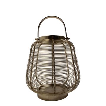 Lanterne en aluminium CONSTANTINE avec poignée, dorée, 20 cm, Ø 23 cm Lanterne en aluminium CONSTANTINE avec poignée, dorée, 20 cm, Ø 23 cm