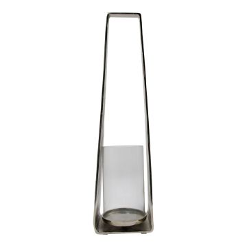 Lanterne en aluminium MORGANNE avec poignée, argent, 20 x 16 x 78 cm Lanterne en aluminium MORGANNE avec poignée, argent, 20 x 16 x 78 cm