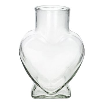 Vase décoratif en verre FILIPA en forme de cœur, avec pied, transparent, 15,5x8x22cm Vase décoratif en verre FILIPA en forme de cœur, avec pied, transparent, 15,5x8x22cm