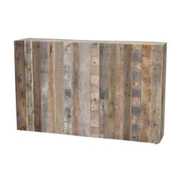 Socle rustique en bois KIRYON au grain naturel, marron, 118x25x75cm Socle rustique en bois KIRYON au grain naturel, marron, 118x25x75cm