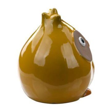 Figurine de chouette LETRY en céramique, jaune moutarde, 20x19x22cm Figurine de chouette LETRY en céramique, jaune moutarde, 20x19x22cm