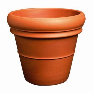 Pot de fleurs en terre cuite LUTHEN à double rebord, 50cm, Ø58cm