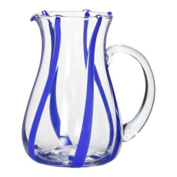 Pichet en verre OCTAVIUS à rayures, bleu-transparent, 21cm, Ø15cm Pichet en verre OCTAVIUS à rayures, bleu-transparent, 21cm, Ø15cm