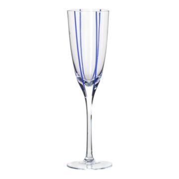 Verre à champagne OCTAVIUS à rayures, bleu-transparent, 25 cm, Ø 7,5 cm Verre à champagne OCTAVIUS à rayures, bleu-transparent, 25 cm, Ø 7,5 cm