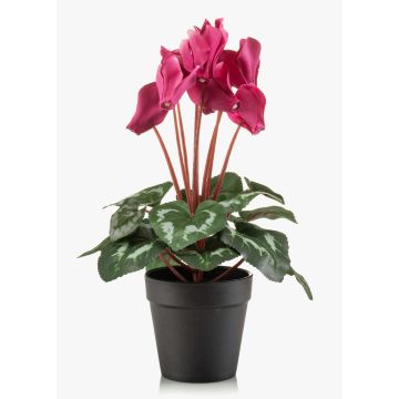 Cyclamen synthétiques VERIANA dans un pot décoratif, fuchsia, 30cm