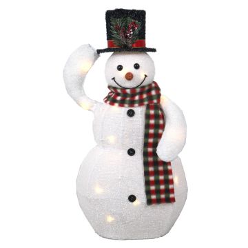 Bonhomme de neige décoratif COLWOOD avec fonction de mouvement, LED, blanc-rouge-noir, 30 cm Bonhomme de neige décoratif COLWOOD avec fonction de mouvement, LED, blanc-rouge-noir, 30 cm