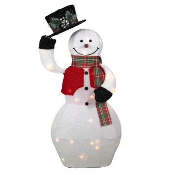 Bonhomme de neige décoratif COLWOOD avec fonction de mouvement, LED, blanc-rouge-noir, 45 cm Bonhomme de neige décoratif COLWOOD avec fonction de mouvement, LED, blanc-rouge-noir, 45 cm