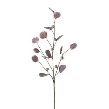 Branche décorative d'eucalyptus TRAVON avec des fruits, aubergine, 75cm Branche décorative d'eucalyptus TRAVON avec des fruits, aubergine, 75cm