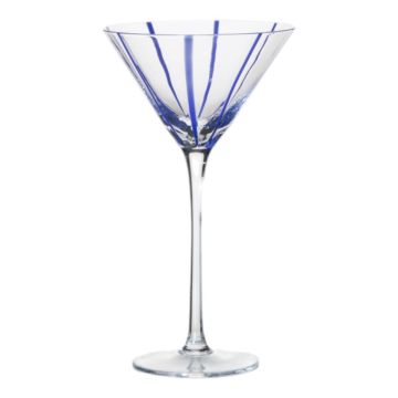 Verre à martini OCTAVIUS à rayures, bleu-transparent, 21 cm, Ø 12 cm Verre à martini OCTAVIUS à rayures, bleu-transparent, 21 cm, Ø 12 cm