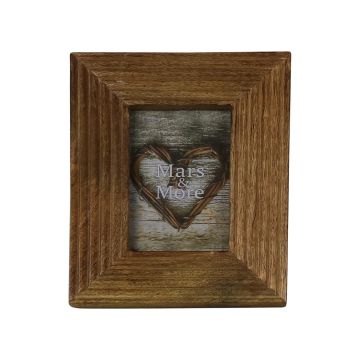 Cadre photo SIGGE en bois de manguier avec rainures, marron, 24 x 19 x 2 cm