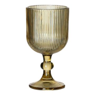 Verre à vin GENOVEFA rainuré, ambre-transparent, 16 cm, Ø 9 cm Verre à vin GENOVEFA rainuré, ambre-transparent, 16 cm, Ø 9 cm