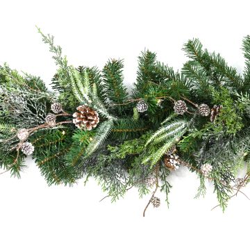 Guirlande de sapin artificielle STOCKTON, verte, enneigée, LED, 180cm, Ø35cm Guirlande de sapin artificielle STOCKTON, verte, enneigée, LED, 180cm, Ø35cm