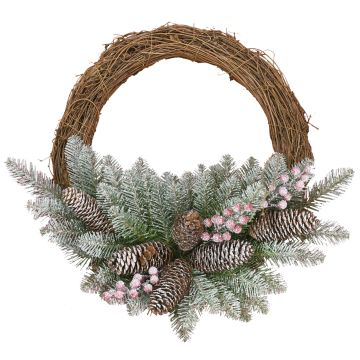 Couronne de Noël artificielle RAVENNA, verte, vert, avec des fruits, Ø40cm
