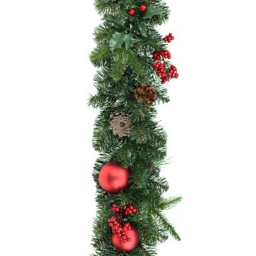 Guirlande de sapin artificielle VISALIA, verte, avec des fruits, 180cm, Ø30cm Guirlande de sapin artificielle VISALIA, verte, avec des fruits, 180cm, Ø30cm