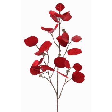 Branche d'eucalyptus artificielle INDALA avec fruits, rouge, 85cm Branche d'eucalyptus artificielle INDALA avec fruits, rouge, 85cm