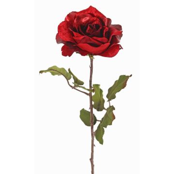 Rose artificielle en velours SINDALA, rouge, 60cm, Ø12cm Rose artificielle en velours SINDALA, rouge, 60cm, Ø12cm