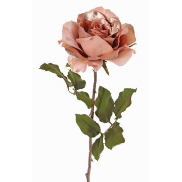 Rose artificielle en velours SINDALA, rose pâle, 60cm, Ø12cm
