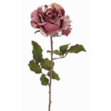 Rose artificielle en velours SINDALA, vieux lilas, 60cm, Ø12cm Rose artificielle en velours SINDALA, vieux lilas, 60cm, Ø12cm