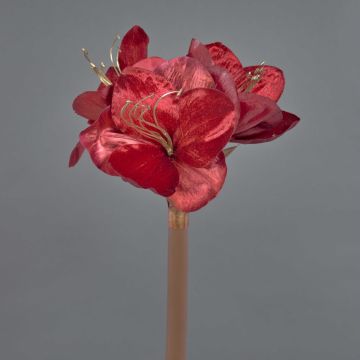 Fleur artificielle d'amaryllis en velours KIRSTY, rouge, 70cm, Ø13-15cm Fleur artificielle d'amaryllis en velours KIRSTY, rouge, 70cm, Ø13-15cm